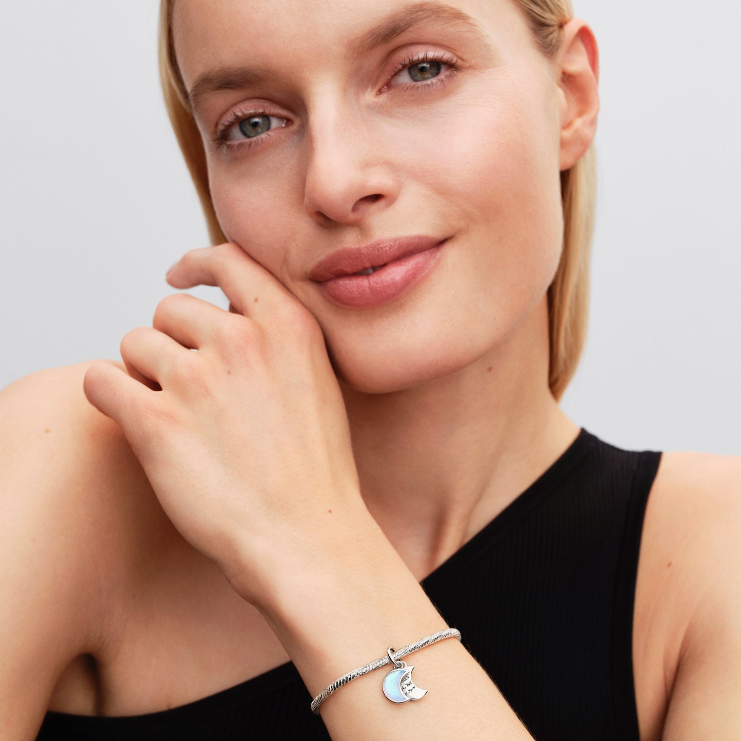 Crescent Moon Double Dangle Charm Premium Fashion Jewelry Gift Collection