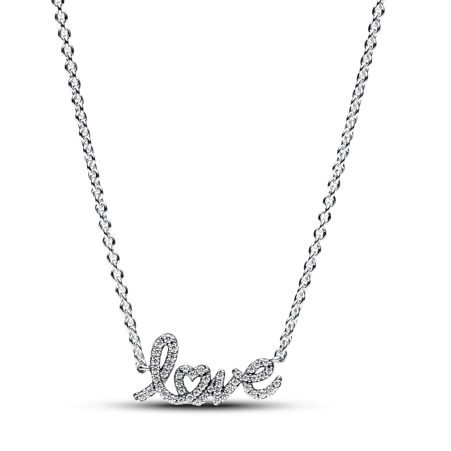 Sparkling Handwritten Love Collier Necklace Premium Fashion Jewelry Gift Collection