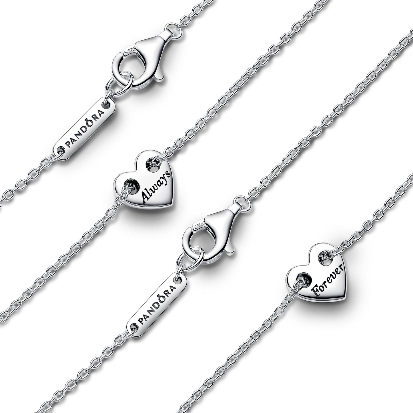 Forever & Always Splittable Heart Collier Necklaces Premium Fashion Jewelry Gift Collection