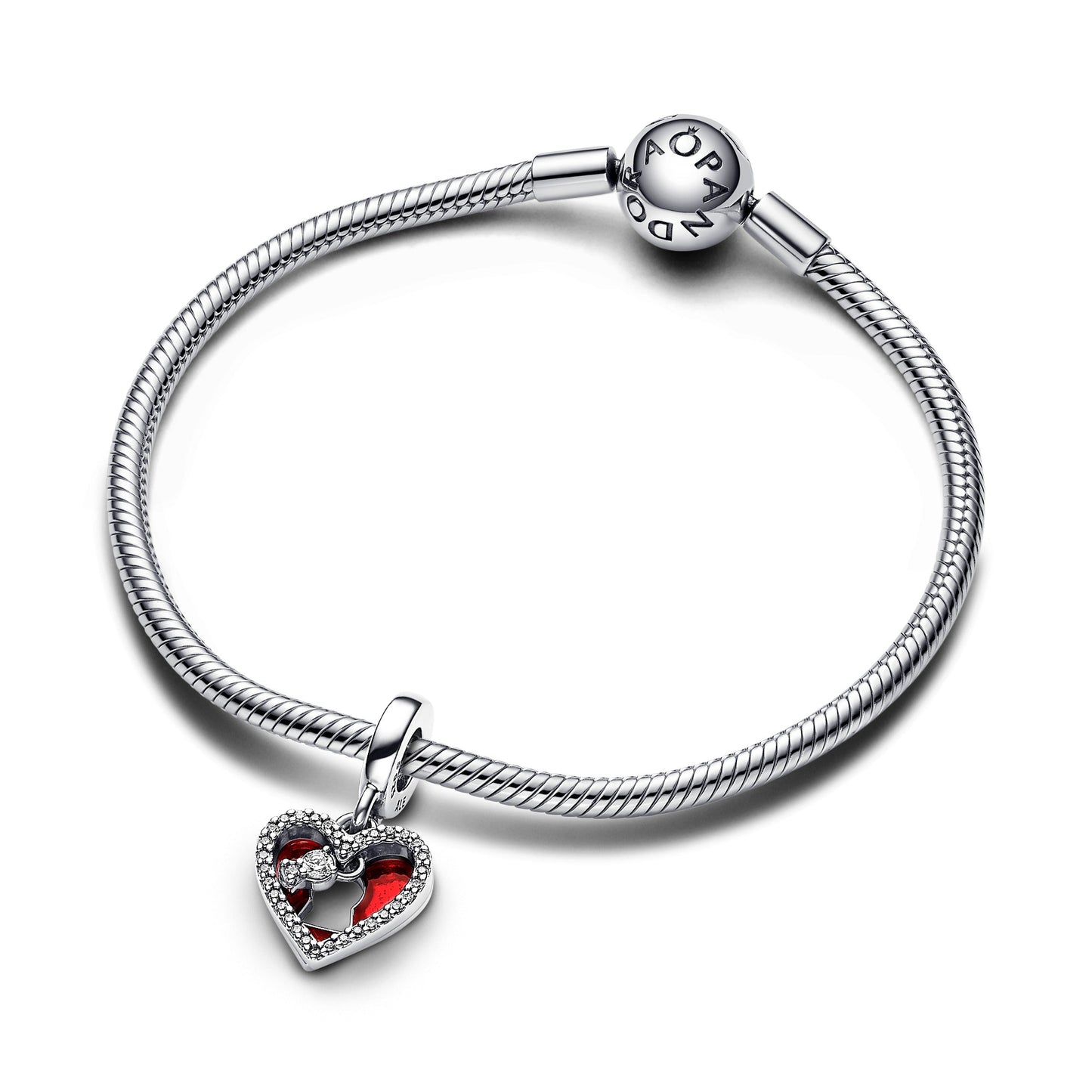 Red Heart & Keyhole Double Dangle Charm Premium Fashion Jewelry Gift Collection