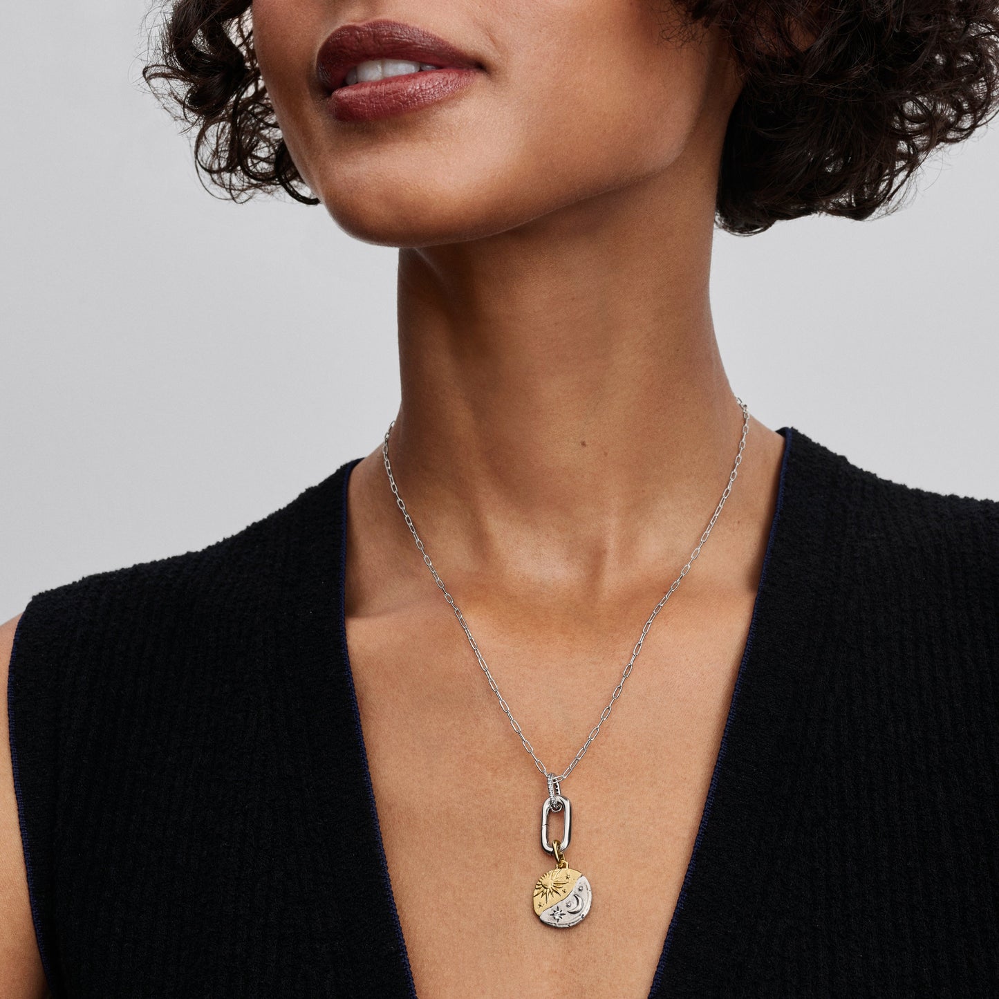 Sun and Moon Medallion Charm Premium Fashion Jewelry Gift Collection