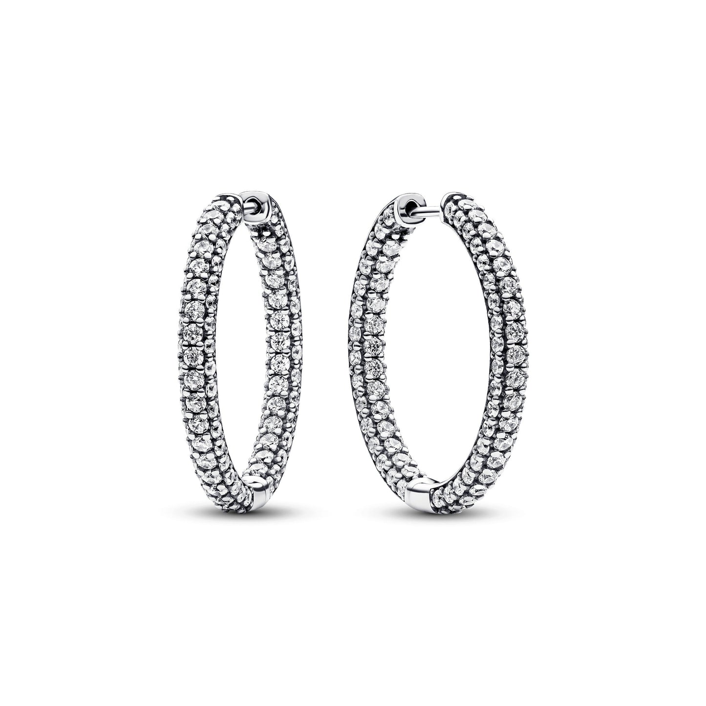 Pandora Timeless Pavé Single-row Hoop Earrings Popular Style Premium Collection