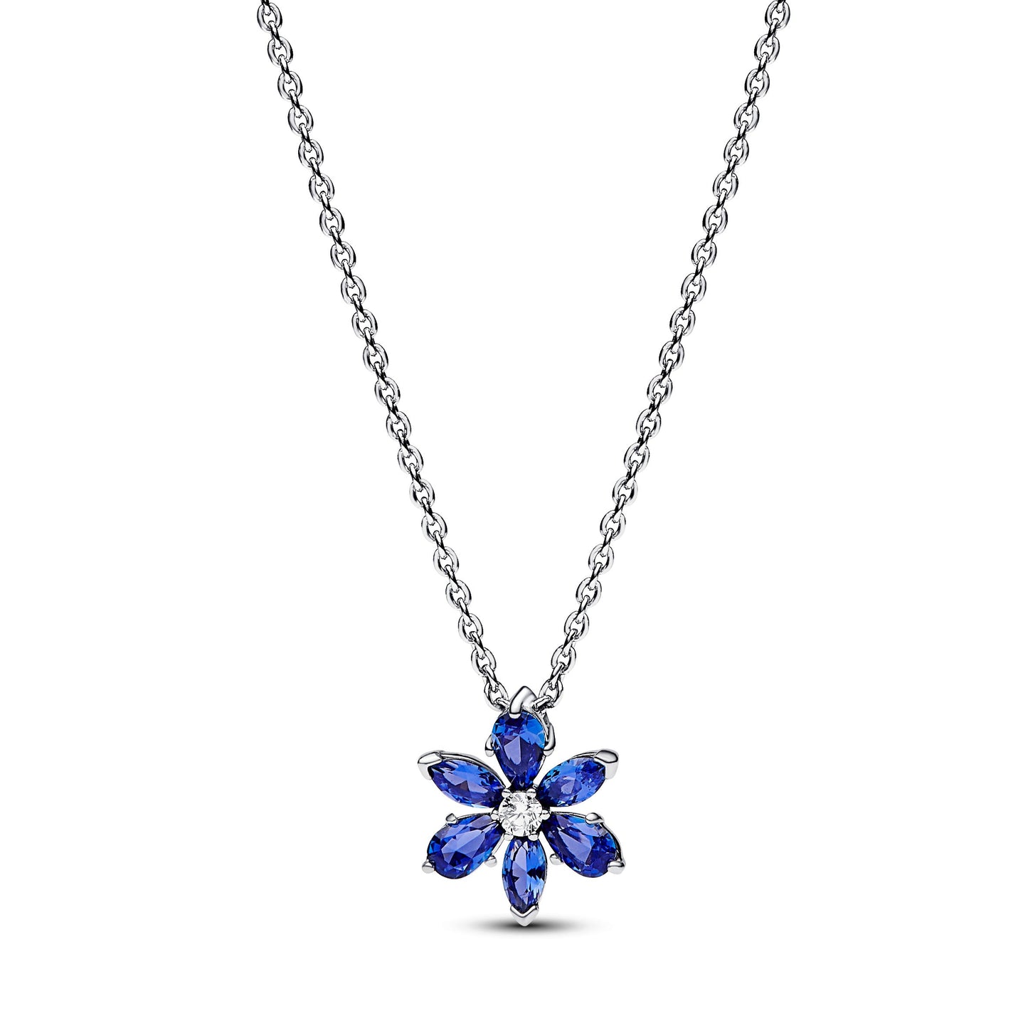 Sparkling Blue Herbarium Cluster Pendant Necklace Premium Fashion Jewelry Gift Collection