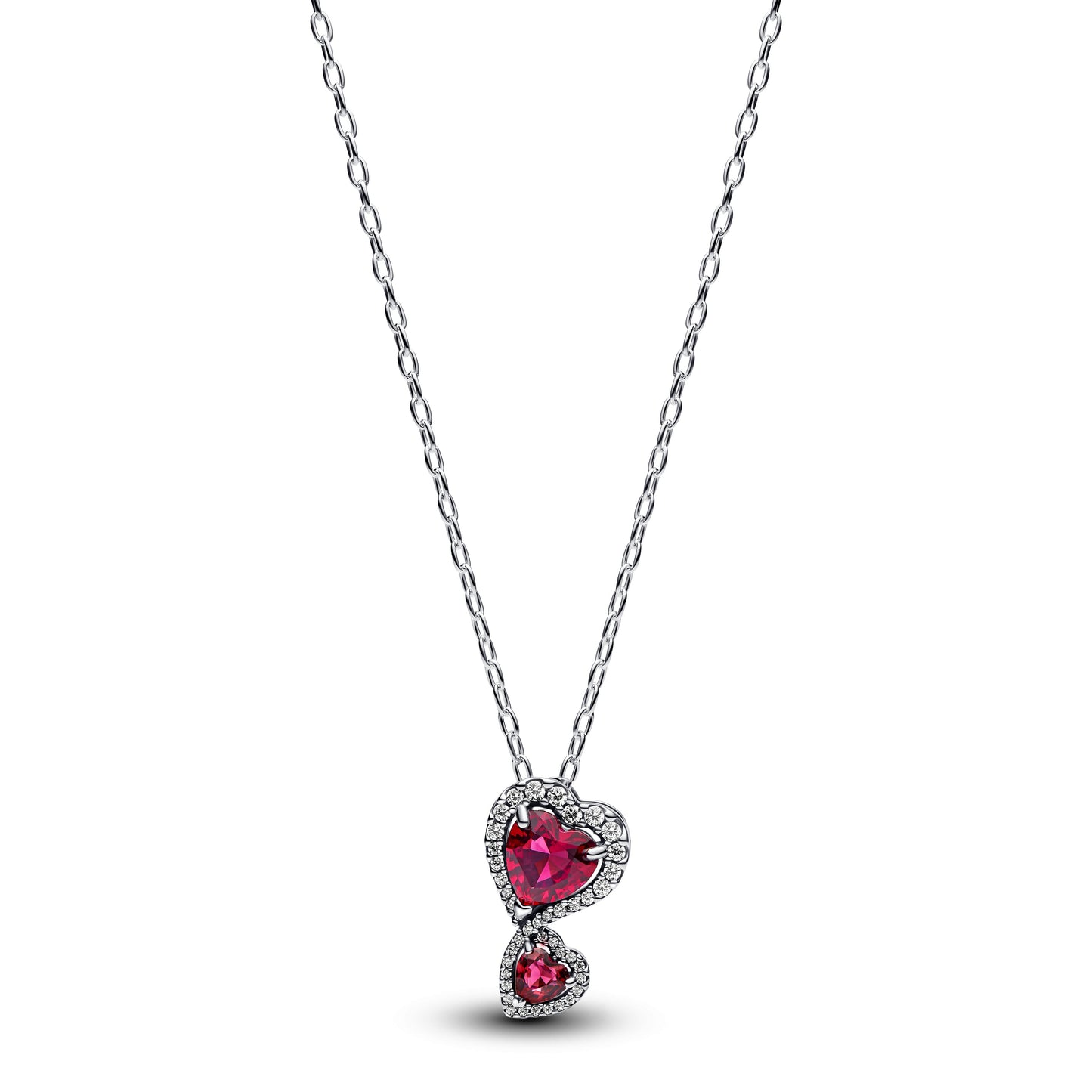 Red Halo Hearts Pendant Necklace Premium Fashion Jewelry Gift Collection