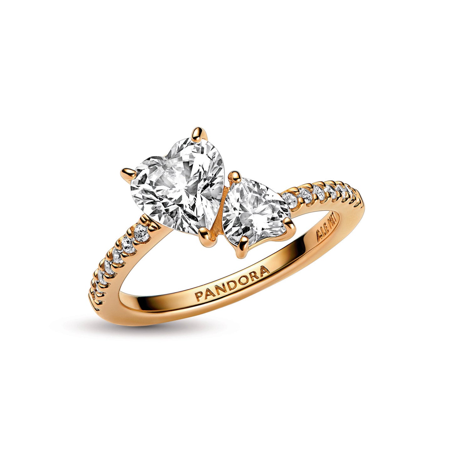 Double Heart Sparkling Ring Popular Style Premium Collection