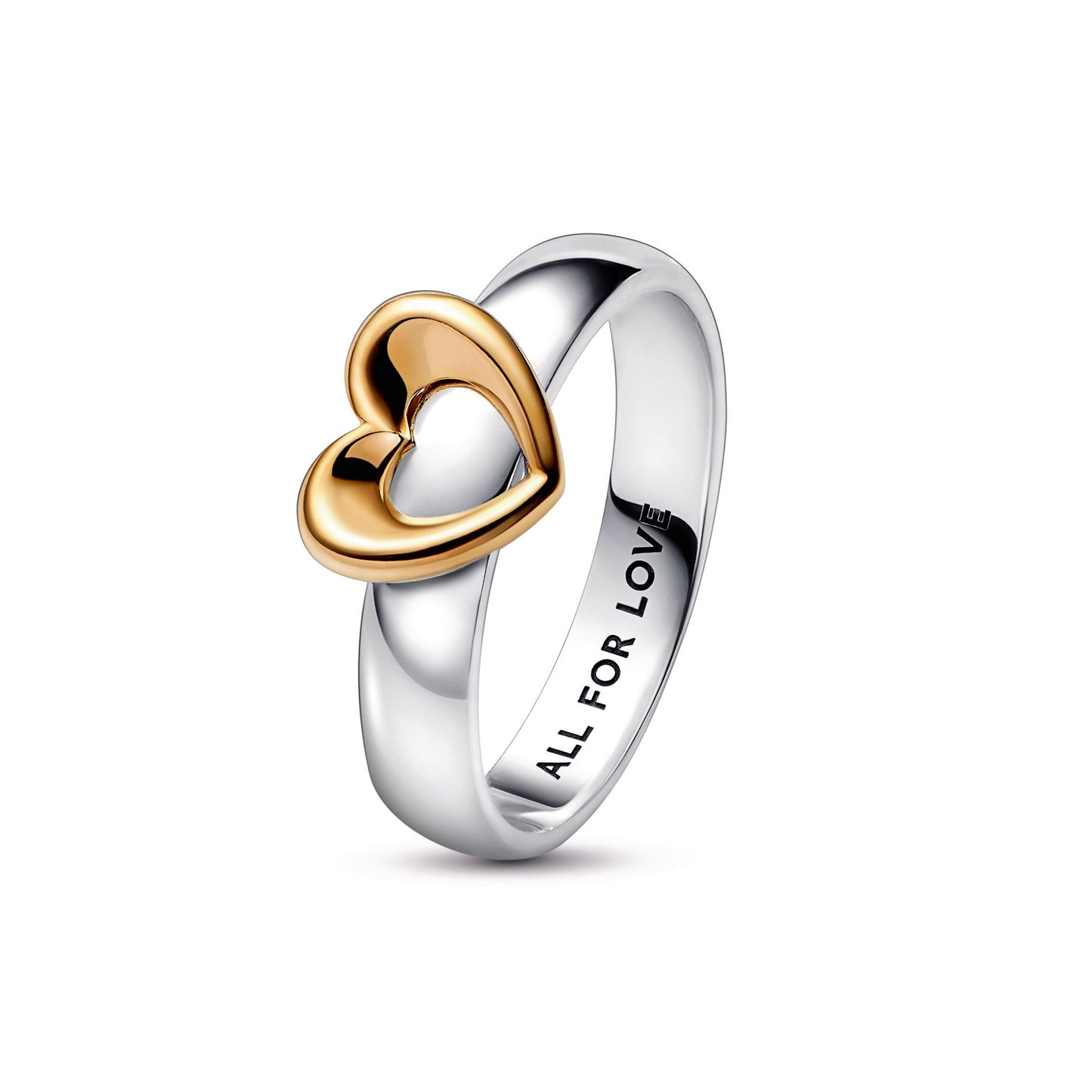 Radiant Two-tone Sliding Heart Ring Popular Style Premium Collection