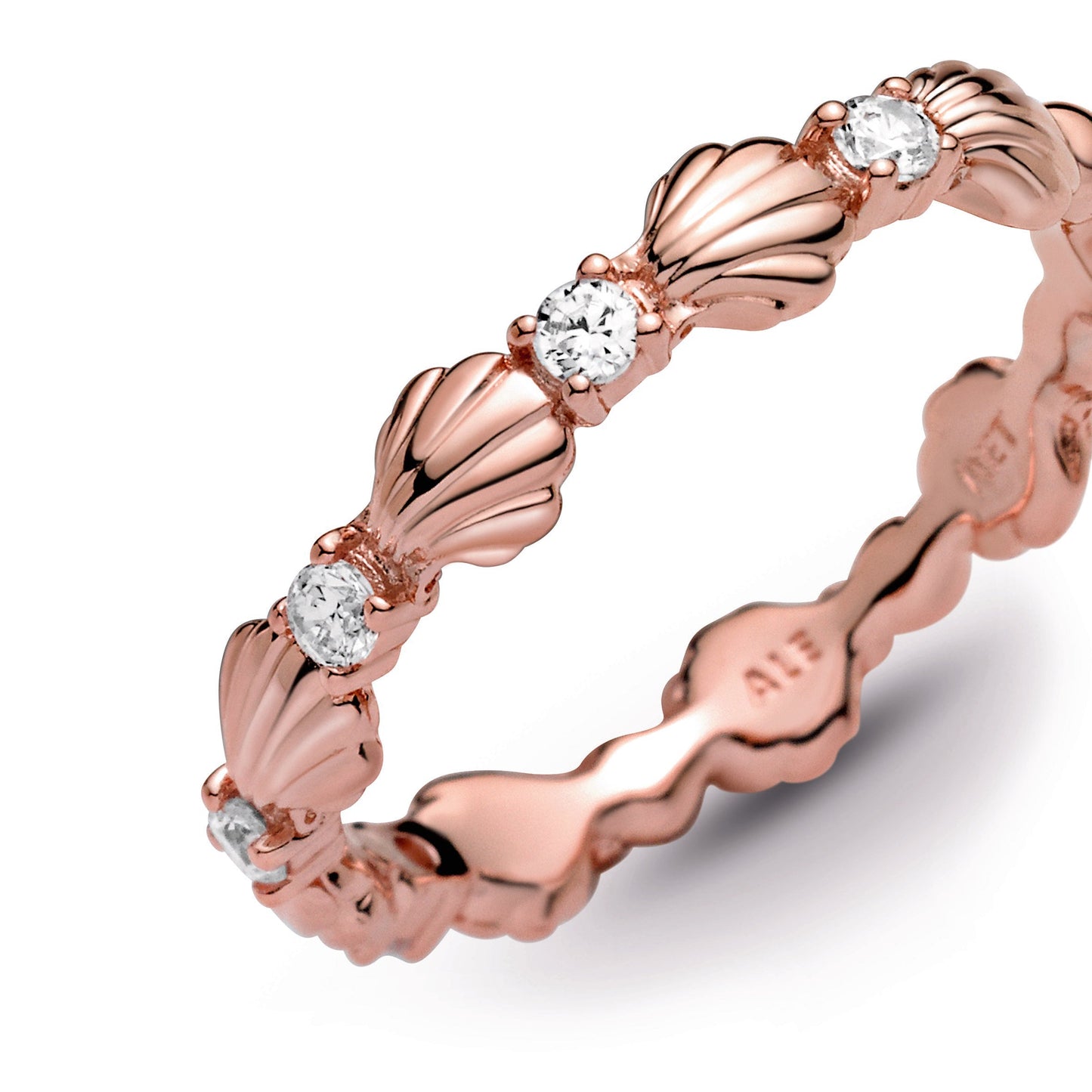 Sparkling Seashell Band Ring Popular Style Premium Collection