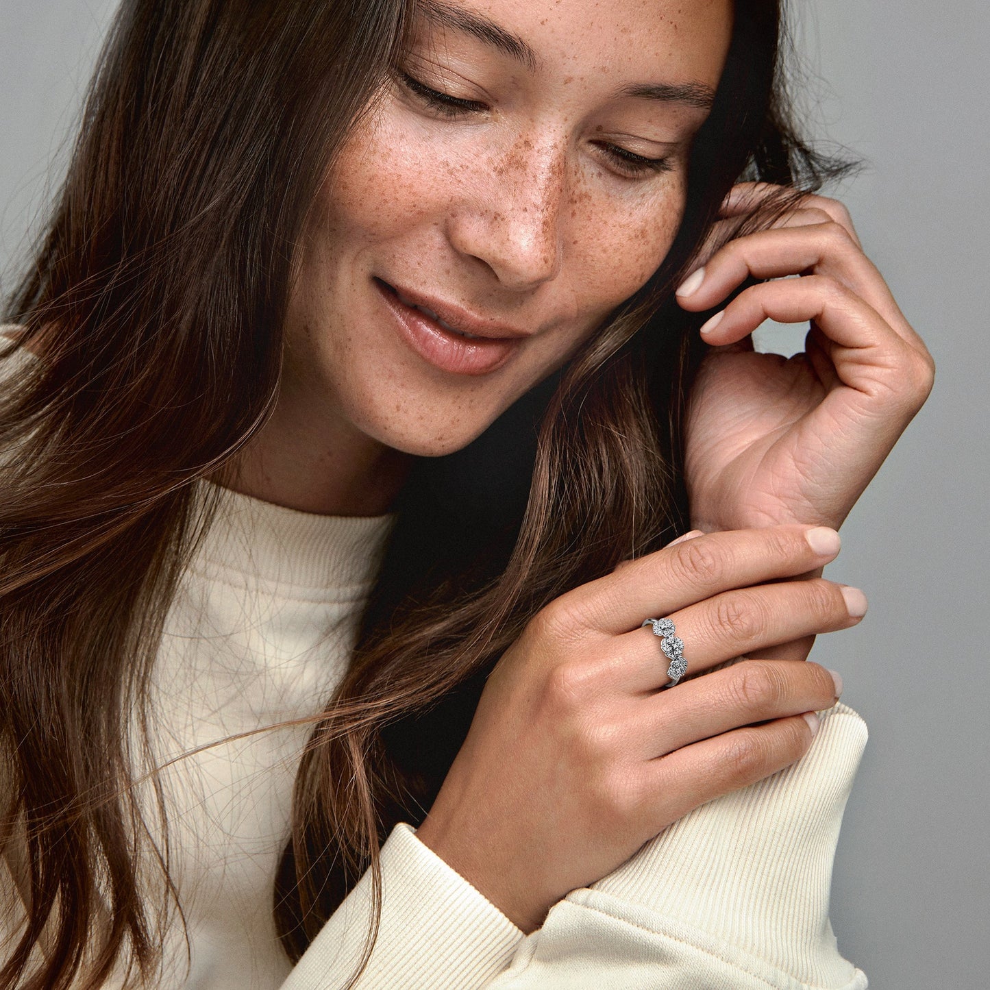 Triple Pansy Flower Ring Popular Style Premium Collection