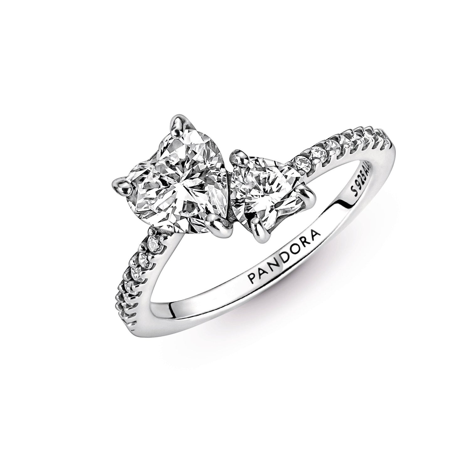 Double Heart Sparkling Ring Popular Style Premium Collection