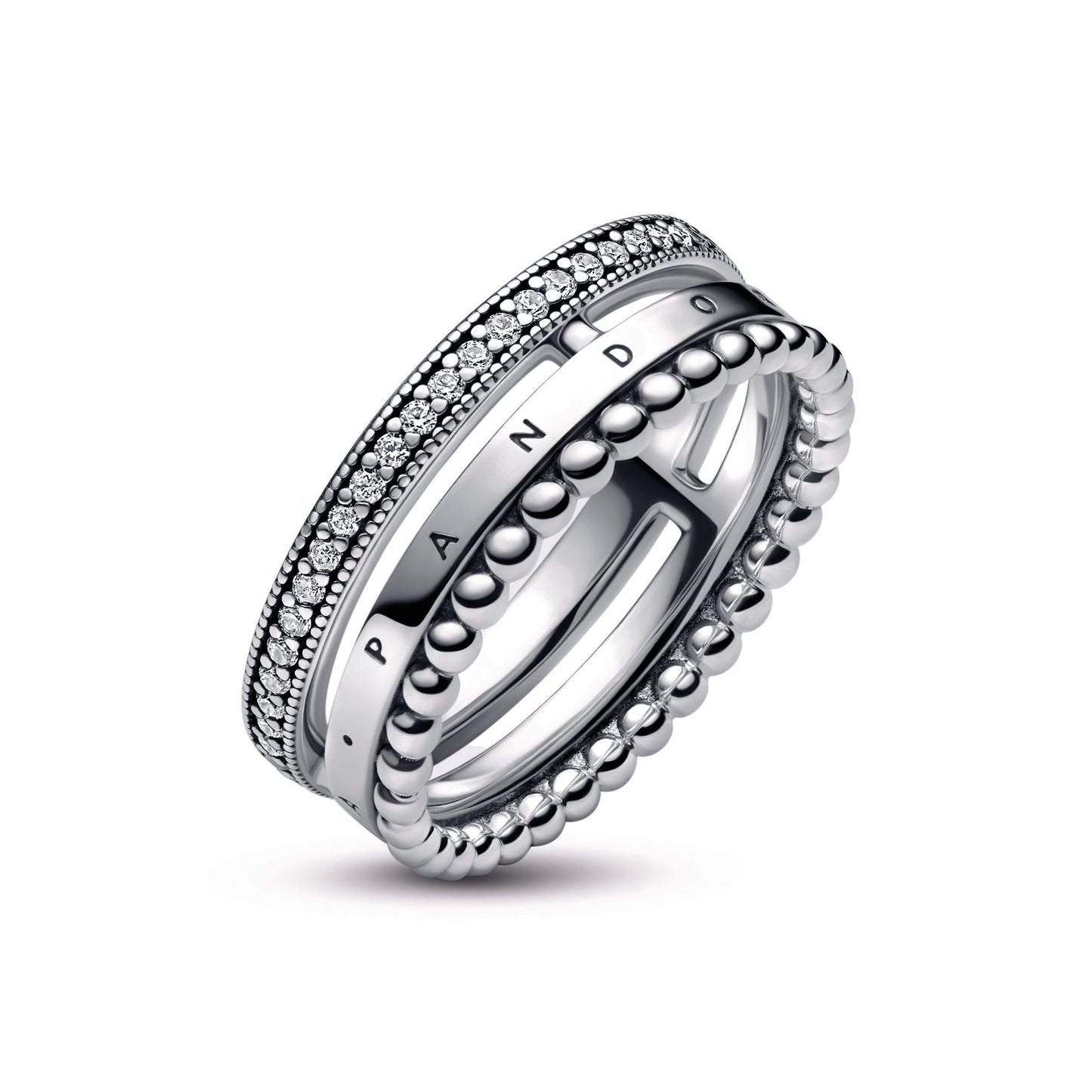 Pandora Signature Logo Pavé & Beads Ring Popular Style Premium Collection