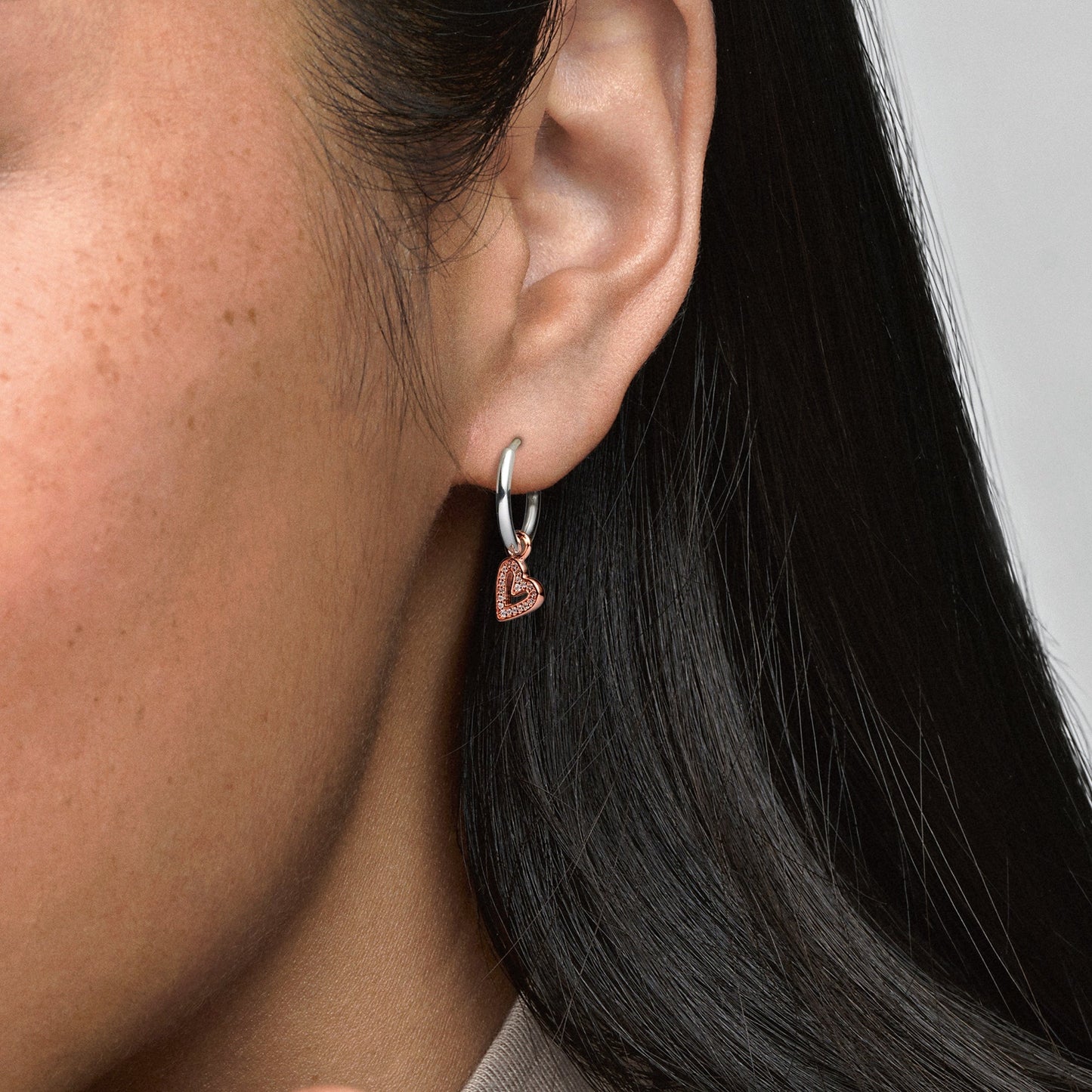 Sparkling Freehand Heart Hoop Earrings Popular Style Premium Collection
