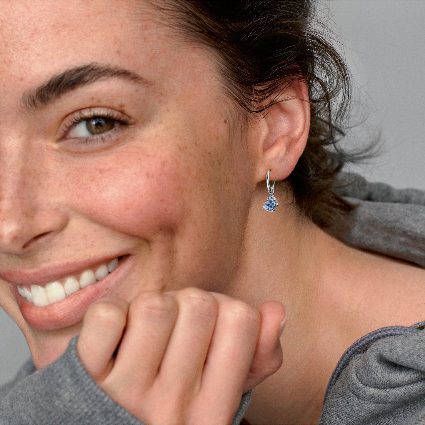 Blue Butterfly Hoop Earrings Popular Style Premium Collection