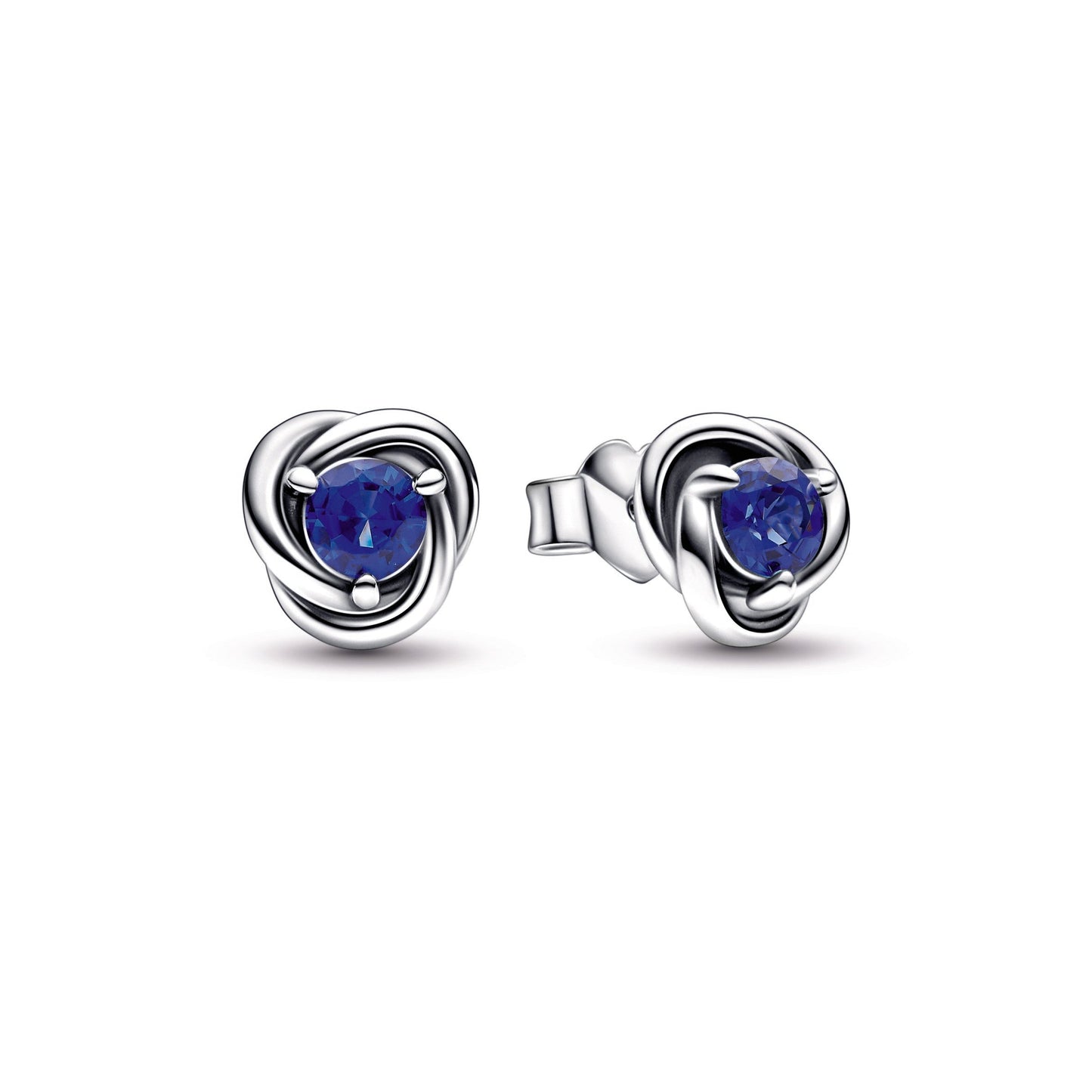 Blue Eternity Circle Stud Earrings Popular Style Premium Collection