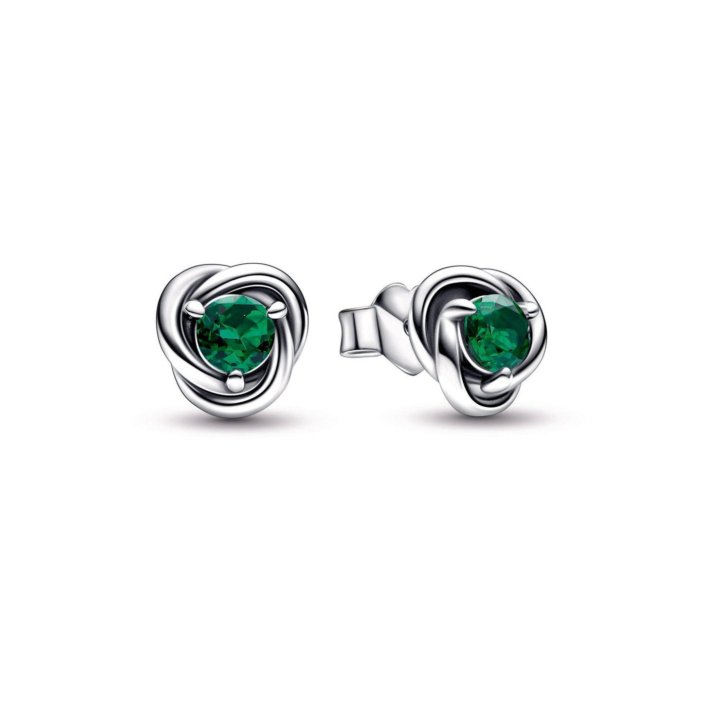 Green Eternity Circle Stud Earrings Popular Style Premium Collection