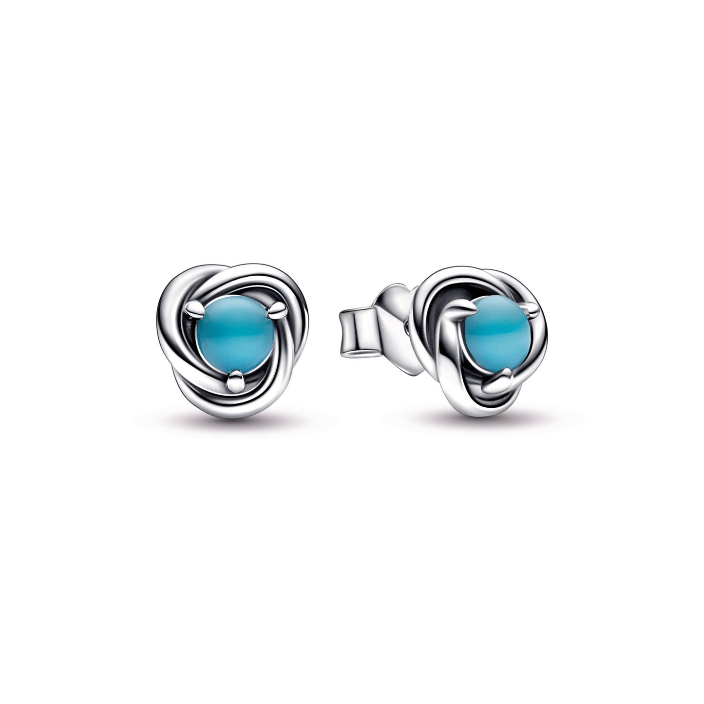 Turquoise Blue Eternity Circle Stud Earrings Popular Style Premium Collection