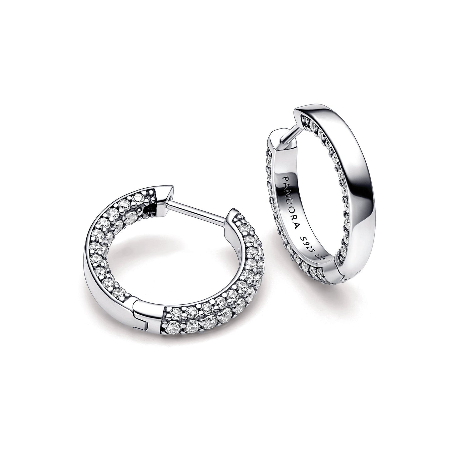 Pandora Timeless Pavé Single-row Hoop Earrings Popular Style Premium Collection