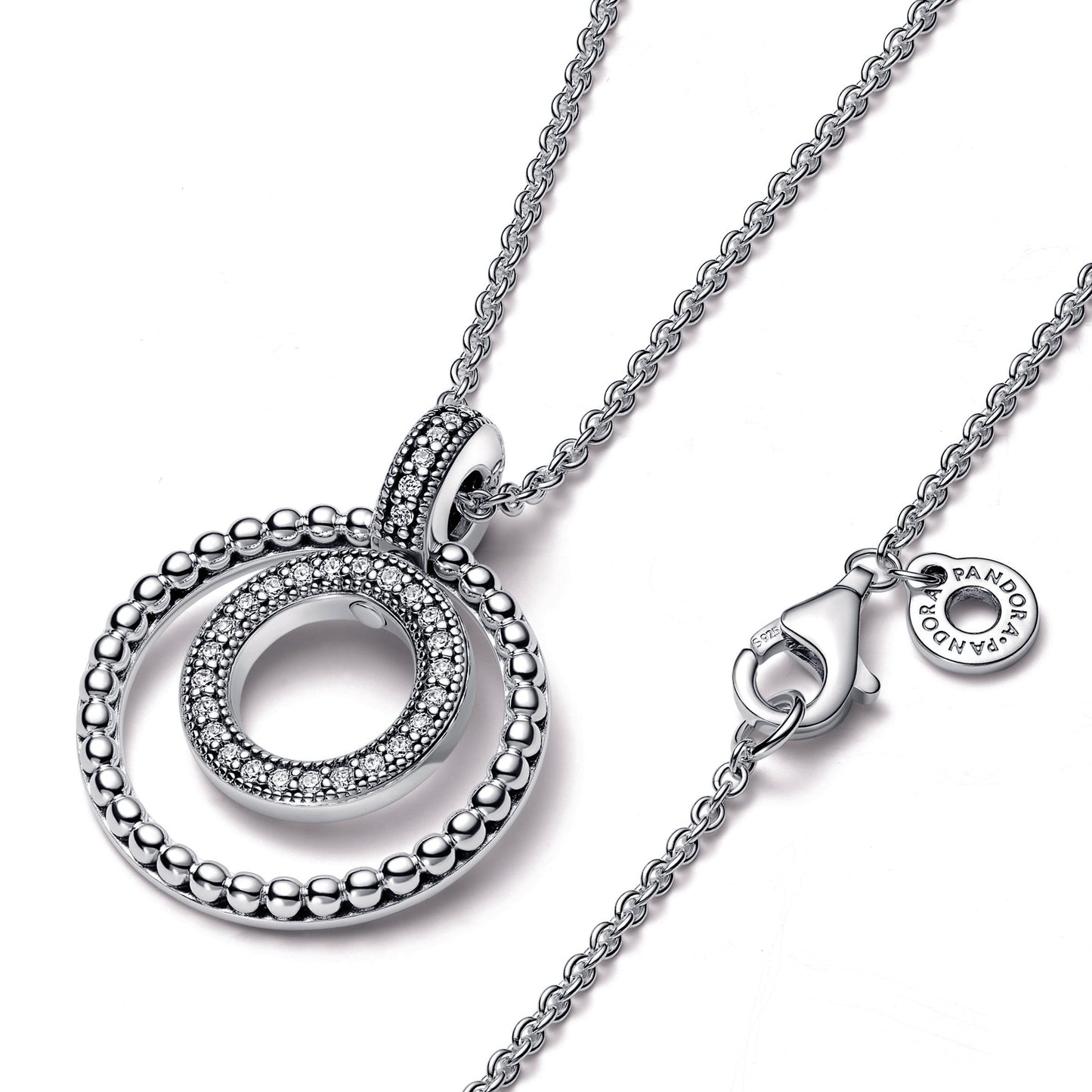 Pandora Signature Pavé & Beads Pendant & Necklace Premium Fashion Jewelry Gift Collection