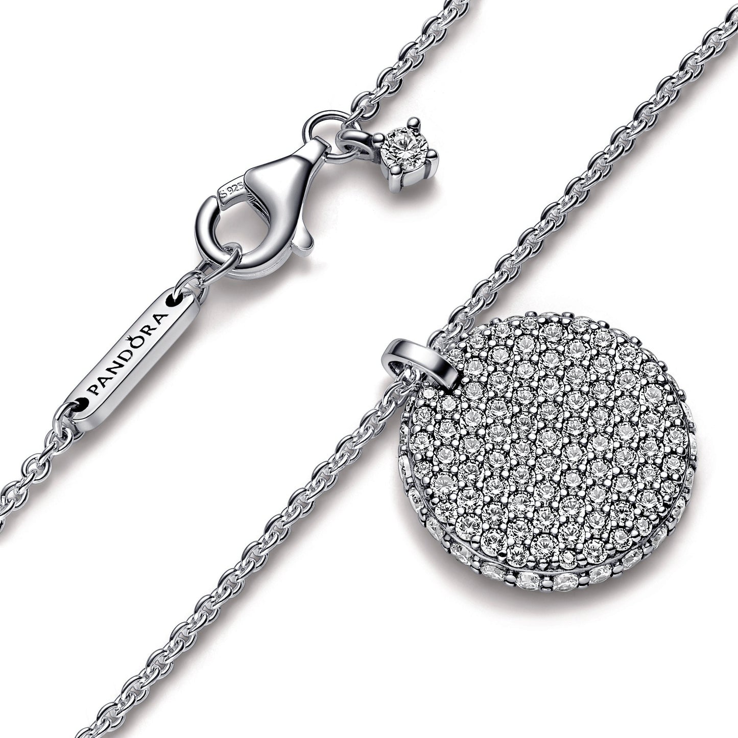 Pandora Timeless Pavé Round Pendant Necklace Premium Fashion Jewelry Gift Collection