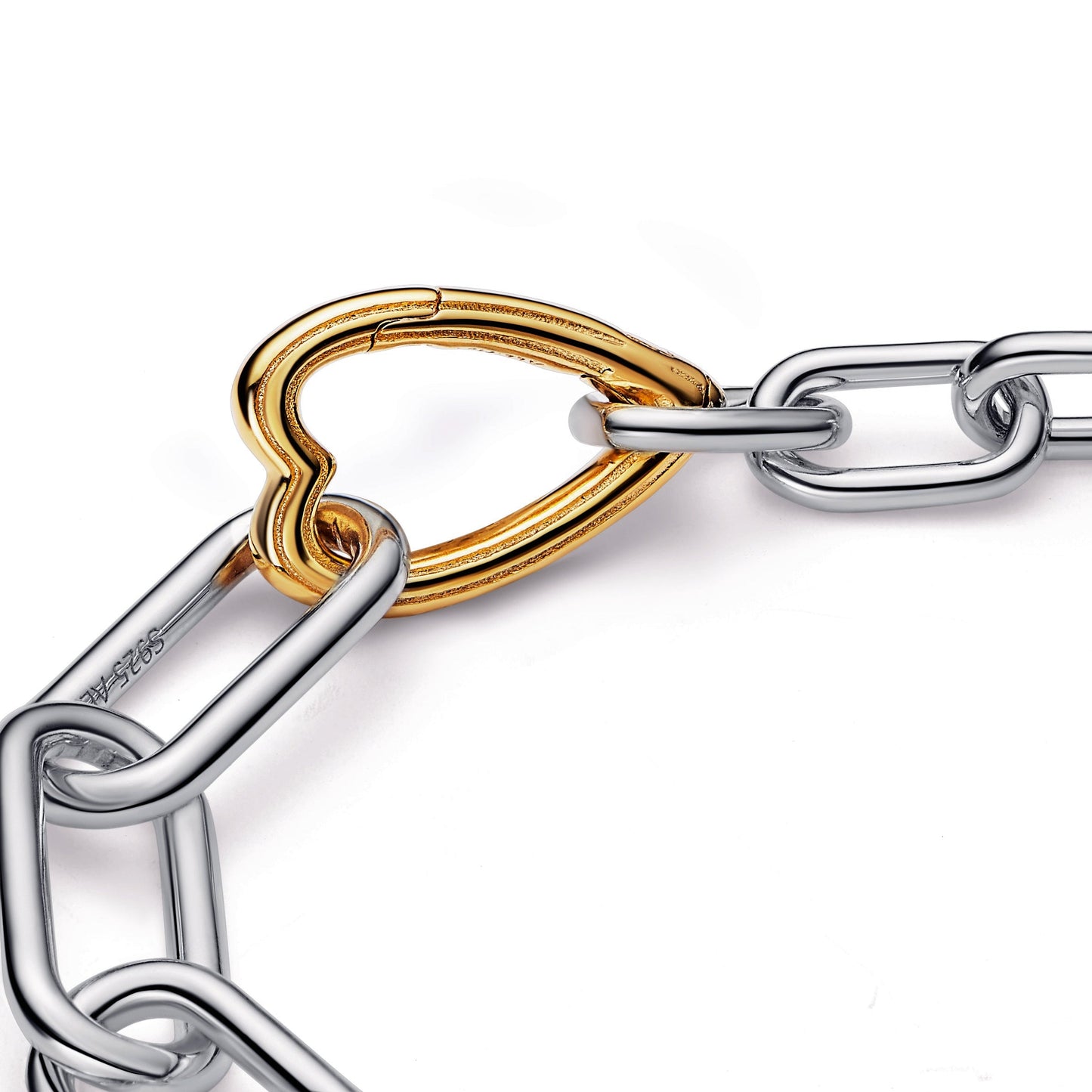 Pandora ME Two-tone Heart Link Chain Bracelet Premium Fashion Jewelry Gift Collection