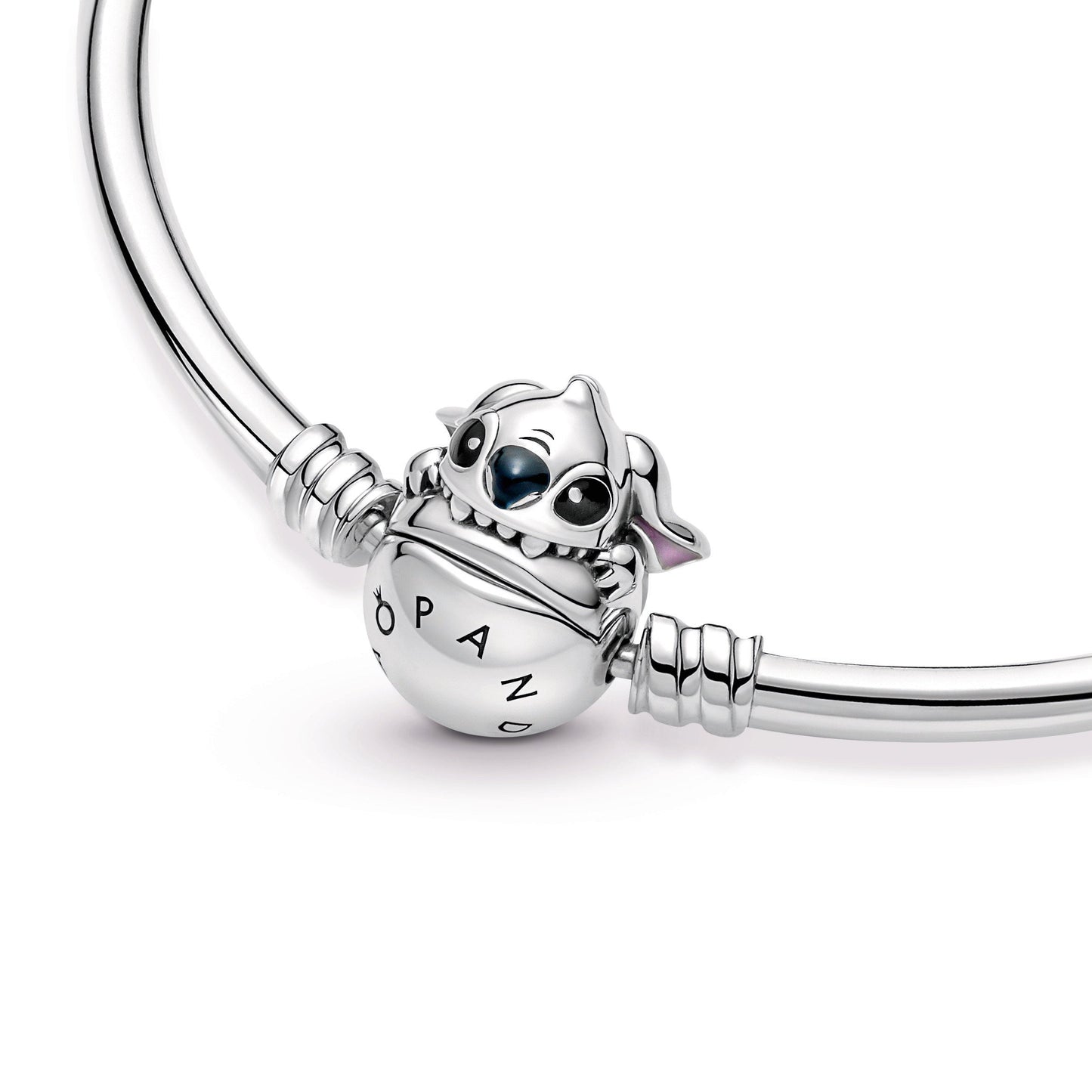 Pandora Moments Disney Stitch Biting Clasp Bangle Premium Fashion Jewelry Gift Collection