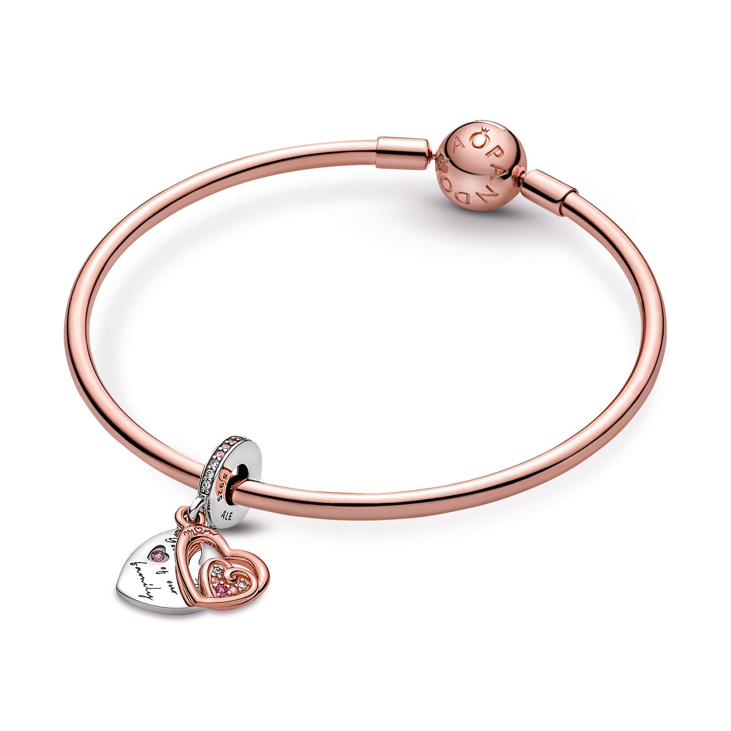 Entwined Infinite Hearts Double Dangle Charm Premium Fashion Jewelry Gift Collection