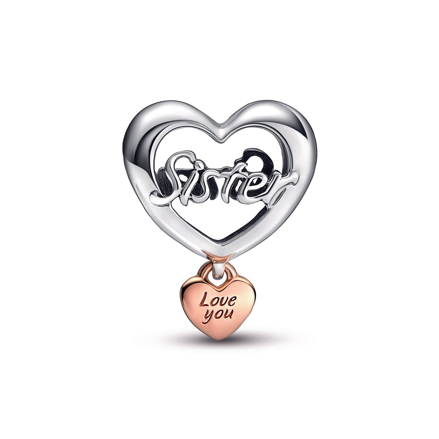 Love You Sister Heart Charm Premium Fashion Jewelry Gift Collection