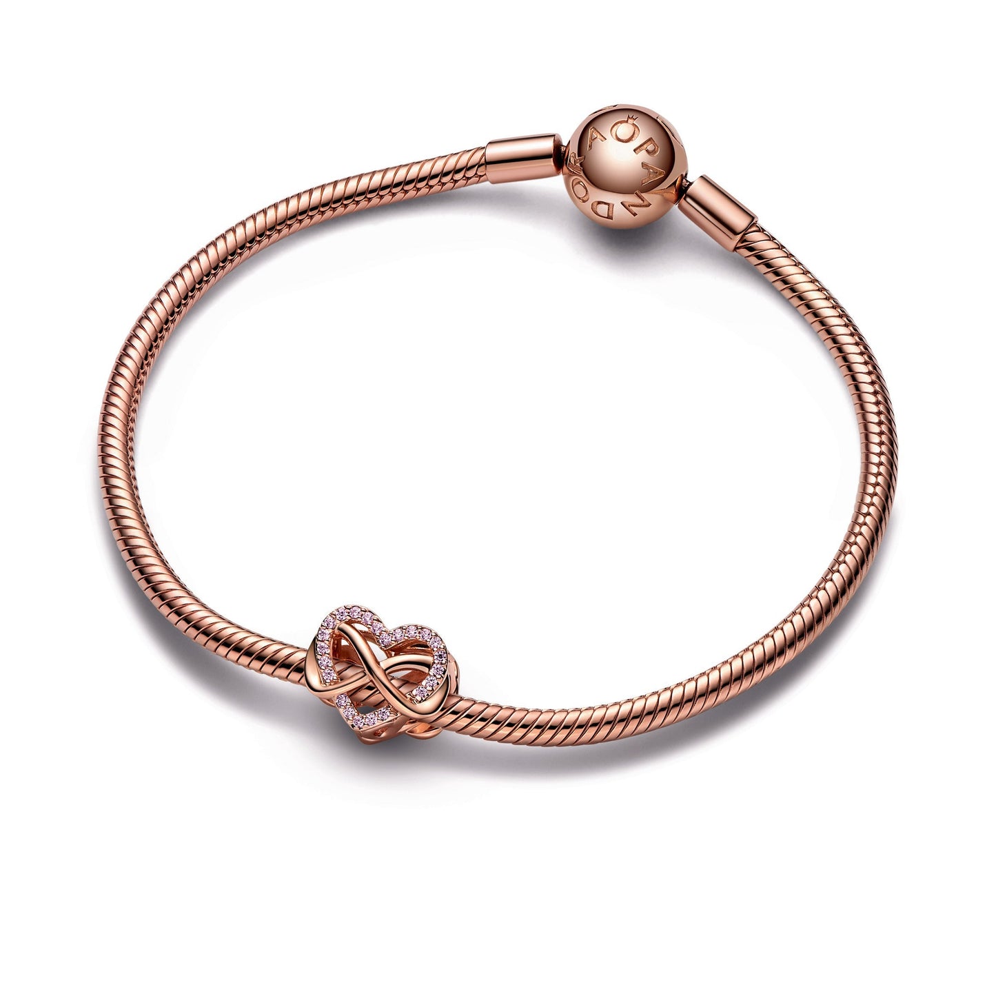 Sparkling Infinity Pink Heart Charm Premium Fashion Jewelry Gift Collection