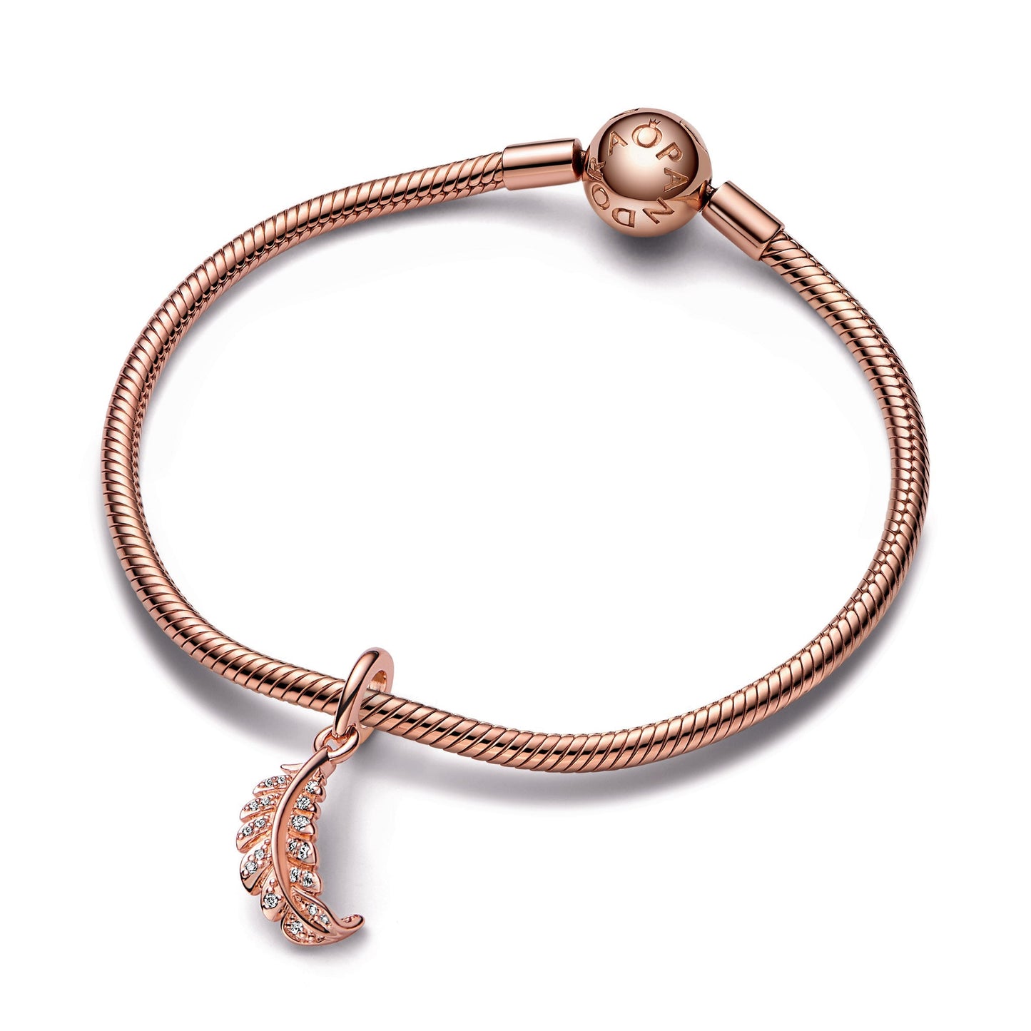 Floating Curved Feather Dangle Charm Premium Fashion Jewelry Gift Collection