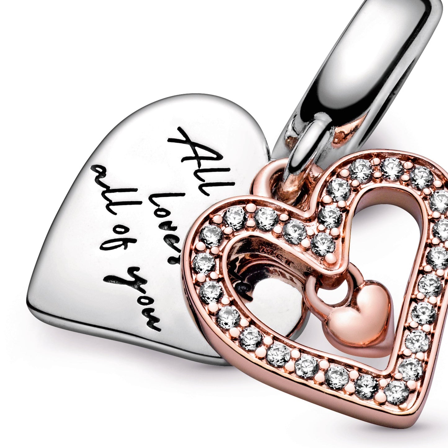 Sparkling Freehand Heart Dangle Charm Premium Fashion Jewelry Gift Collection