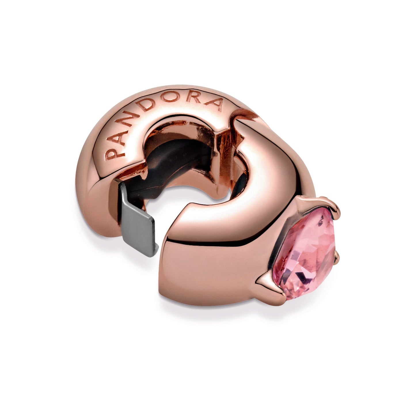Pink Heart Solitaire Clip Charm Premium Fashion Jewelry Gift Collection