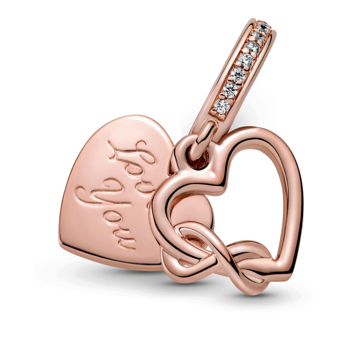 Love You Infinity Heart Dangle Charm Premium Fashion Jewelry Gift Collection