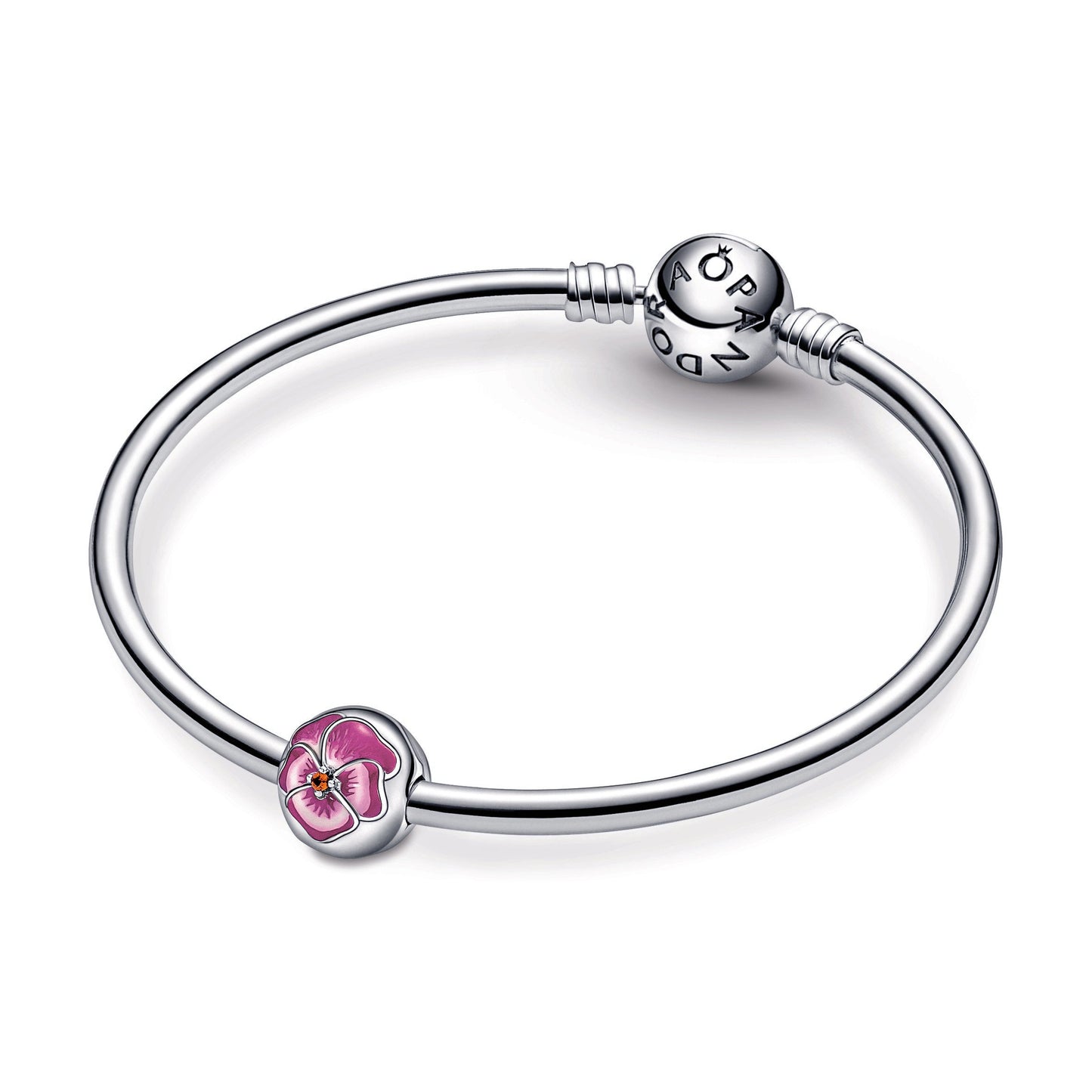 Pink Pansy Flower Clip Charm Premium Fashion Jewelry Gift Collection