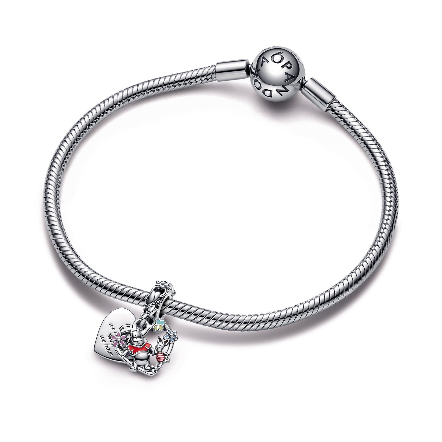 Disney Winnie the Pooh & Piglet Double Dangle Charm Premium Fashion Jewelry Gift Collection