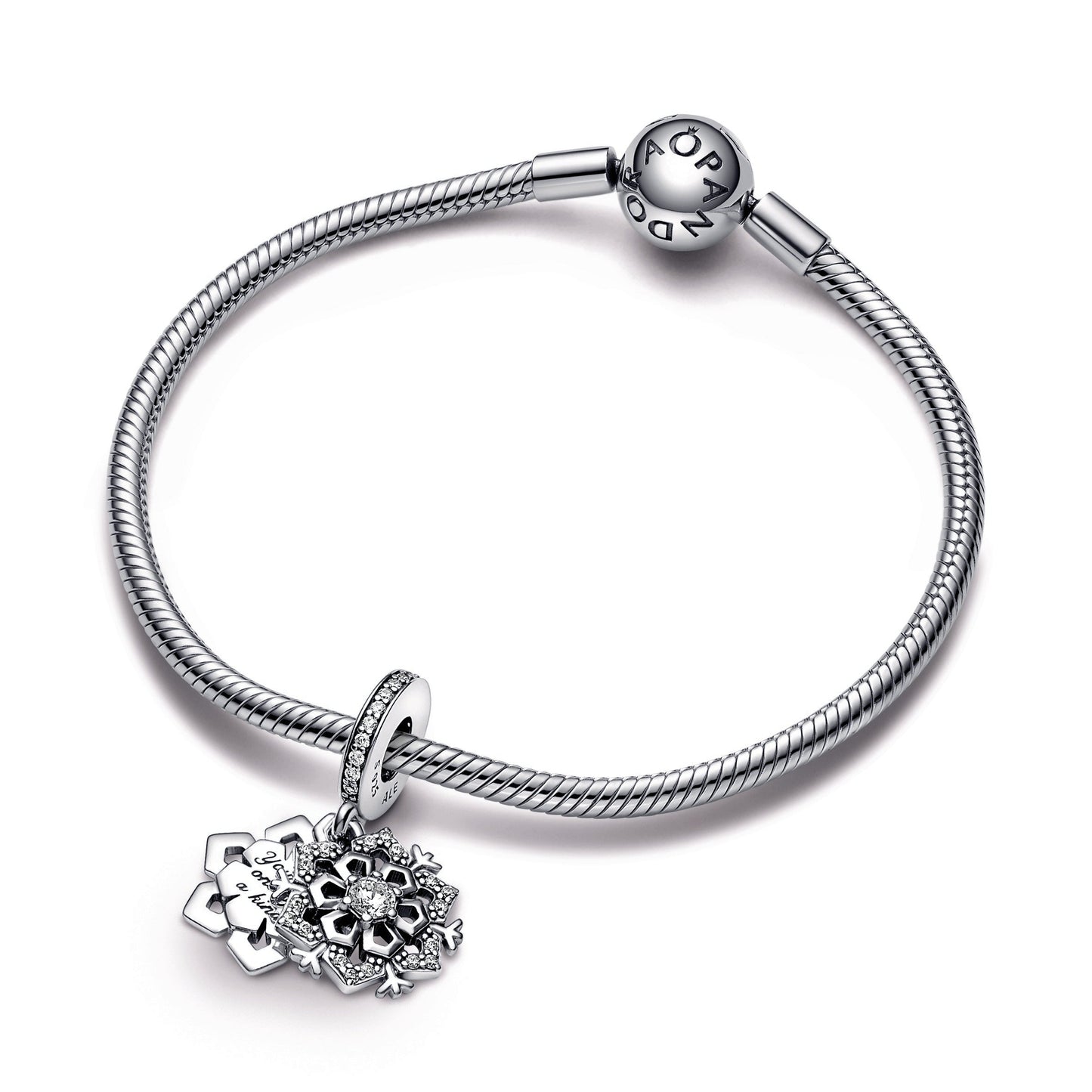 Sparkling Snowflake Double Dangle Charm Premium Fashion Jewelry Gift Collection