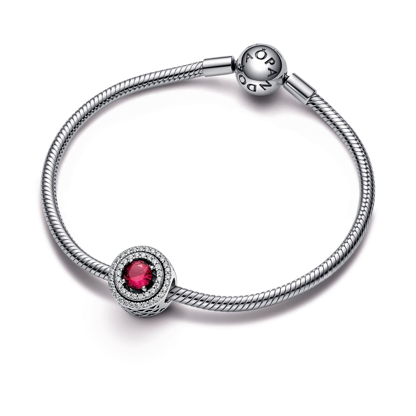 Red Sparkling Levelled Round Charm Premium Fashion Jewelry Gift Collection