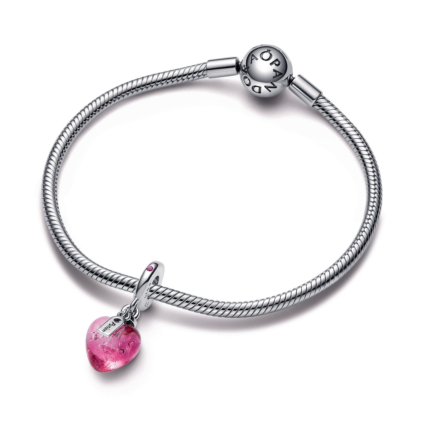 Love Potion Murano Glass Heart Dangle Charm Premium Fashion Jewelry Gift Collection