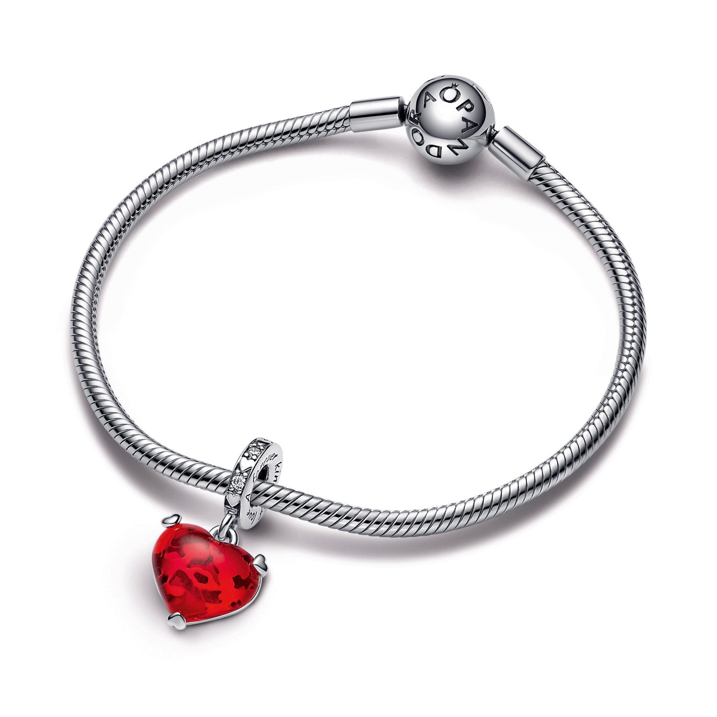 Disney Mickey & Minnie Mouse Kiss Red Murano Glass Dangle Charm Premium Fashion Jewelry Gift Collection
