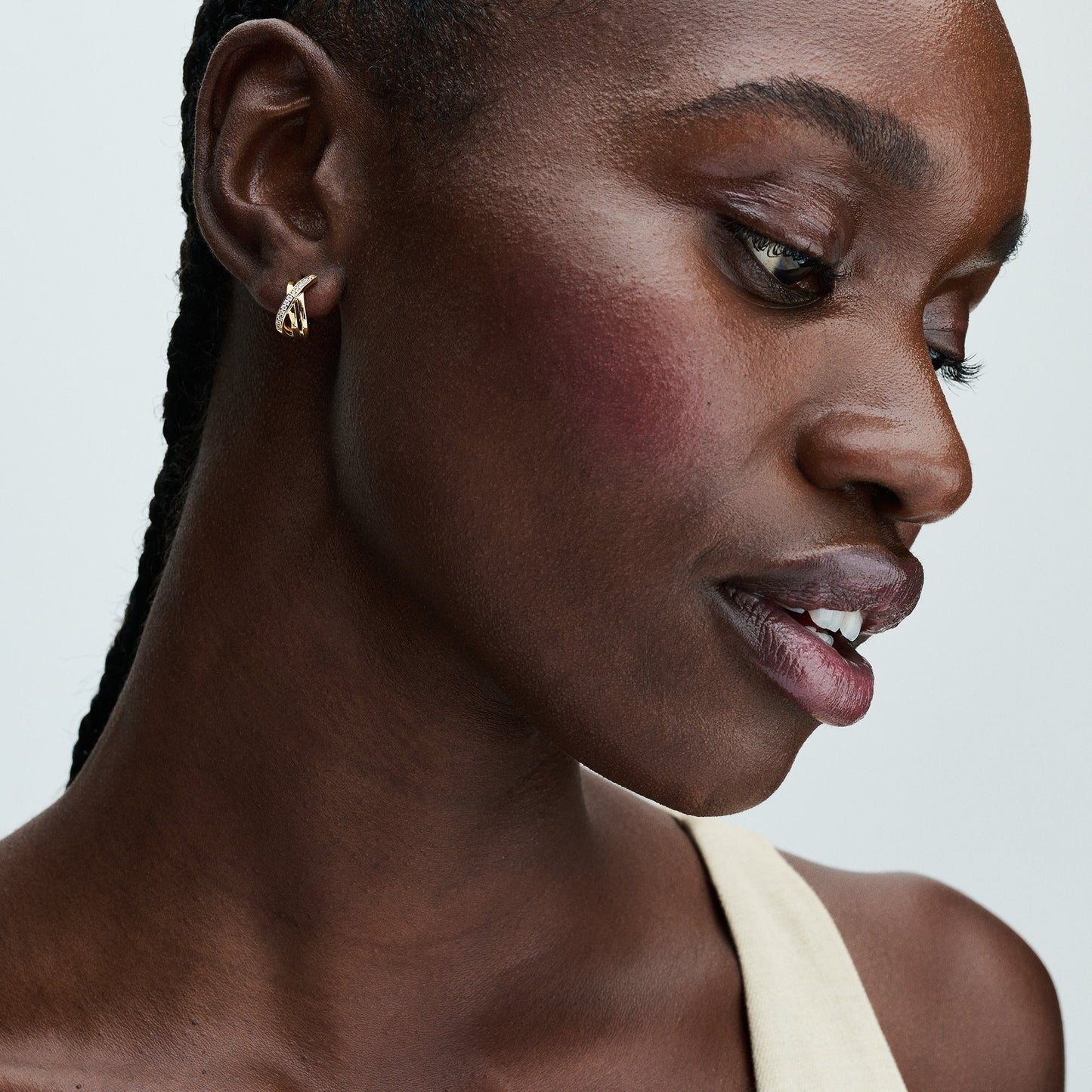 Crossover Pavé Hoop Earrings Popular Style Premium Collection