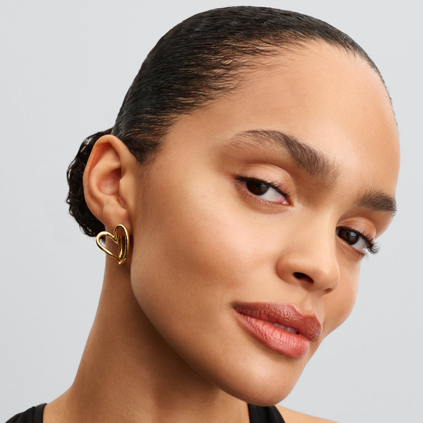 Organically Shaped Heart Hoop Earrings Popular Style Premium Collection