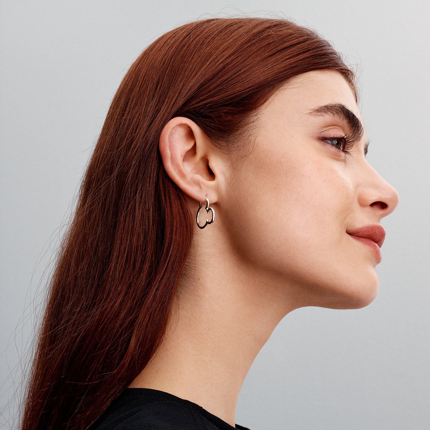 Disney Mickey Mouse Silhouette Hoop Earrings Popular Style Premium Collection