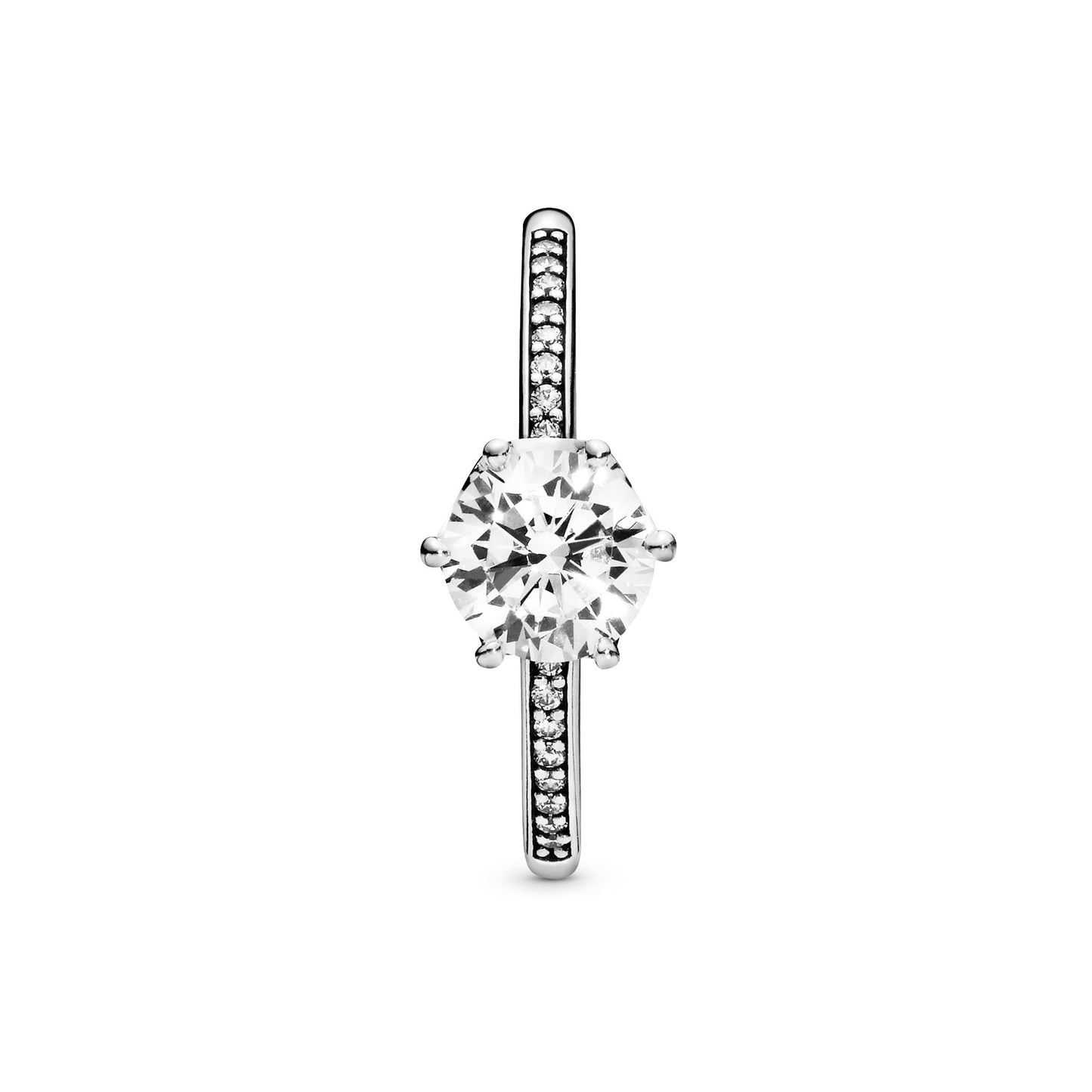 Clear Sparkling Crown Solitaire Ring Popular Style Premium Collection