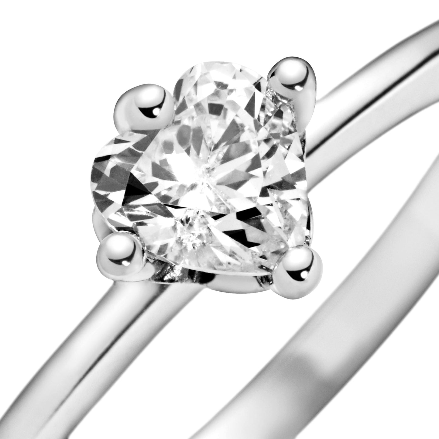 Clear Heart Solitaire Ring Popular Style Premium Collection