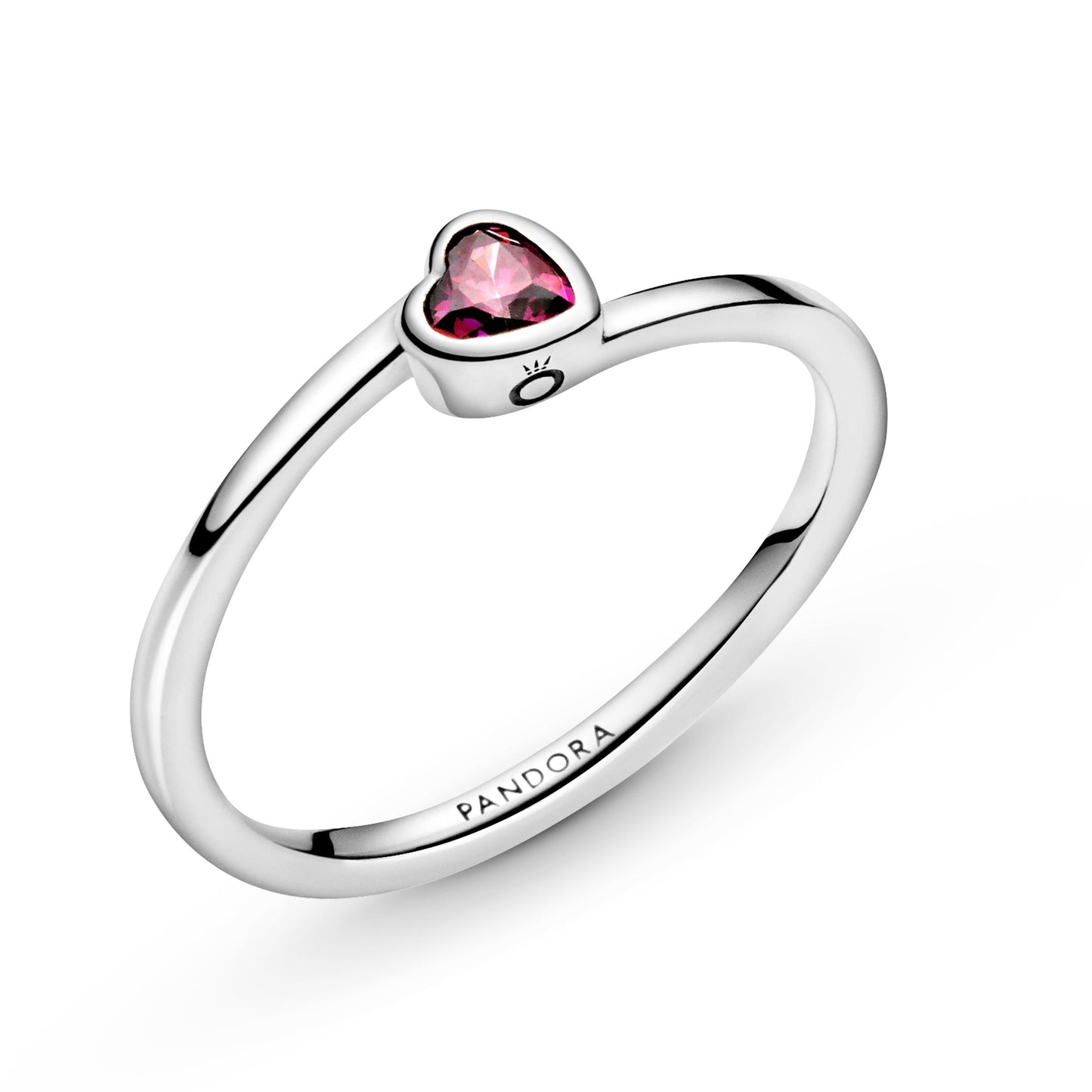 Red Tilted Heart Solitaire Ring Popular Style Premium Collection