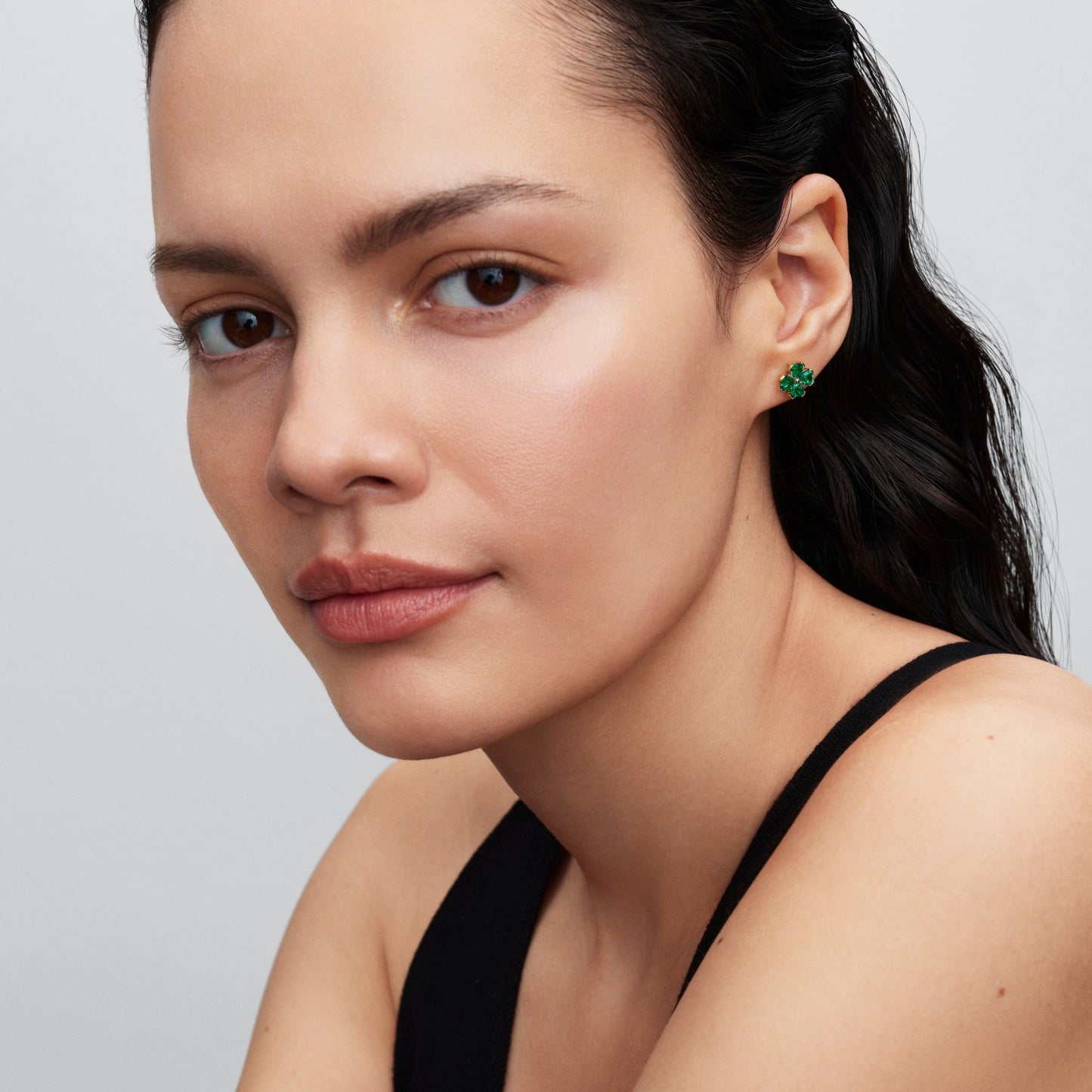 Green Lucky Clover Stud Earrings Popular Style Premium Collection