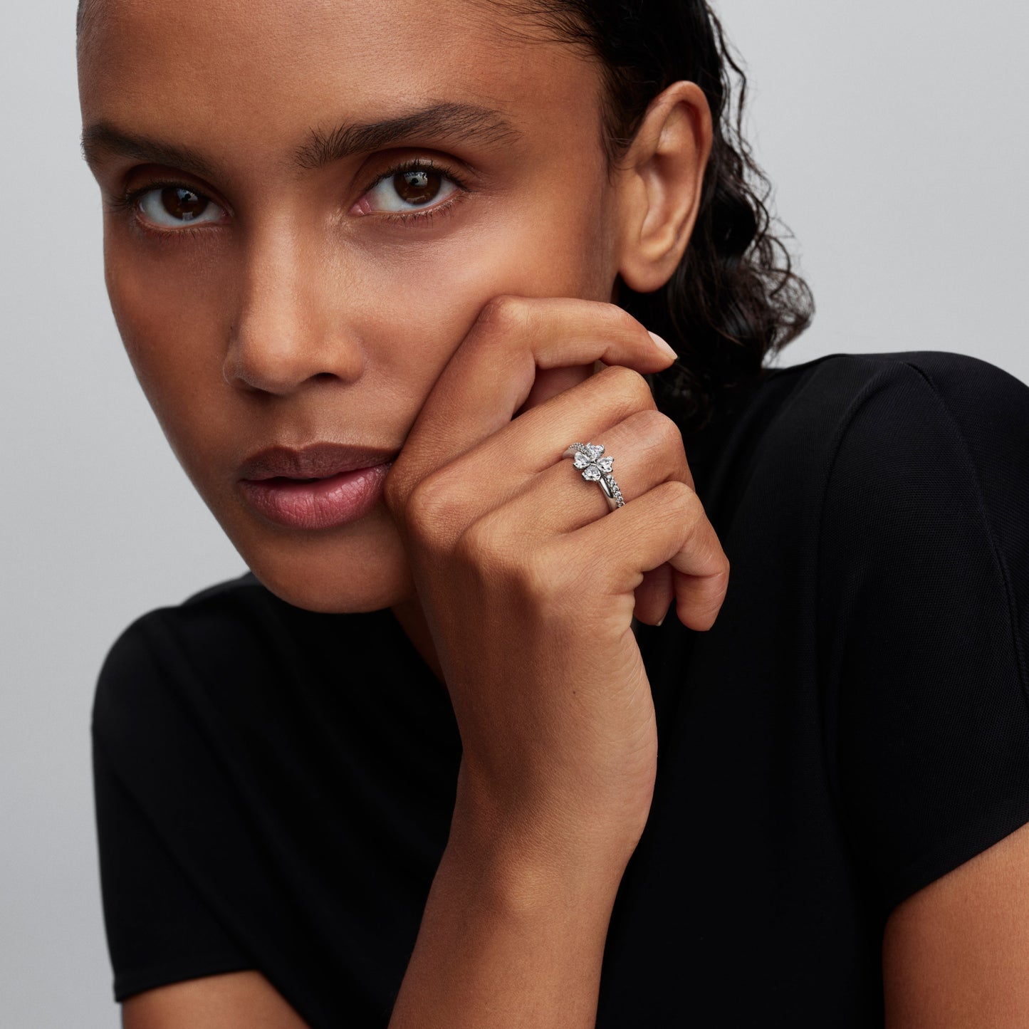 Sparkling Lucky Clover Splittable Ring Popular Style Premium Collection