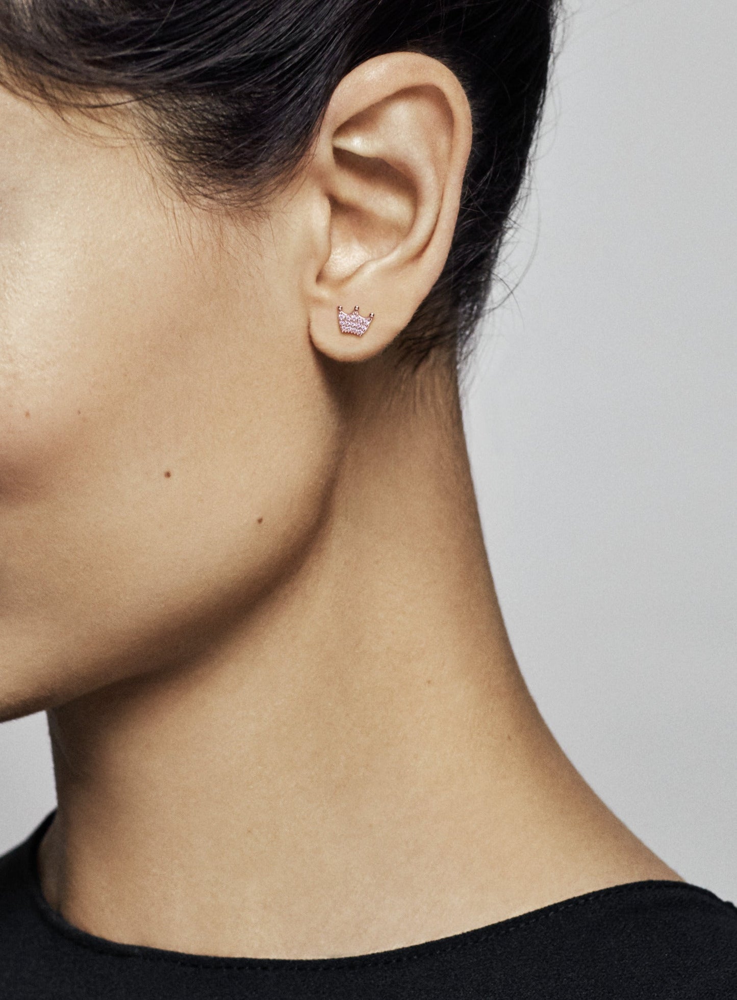 Pink Crown Stud Earrings Popular Style Premium Collection