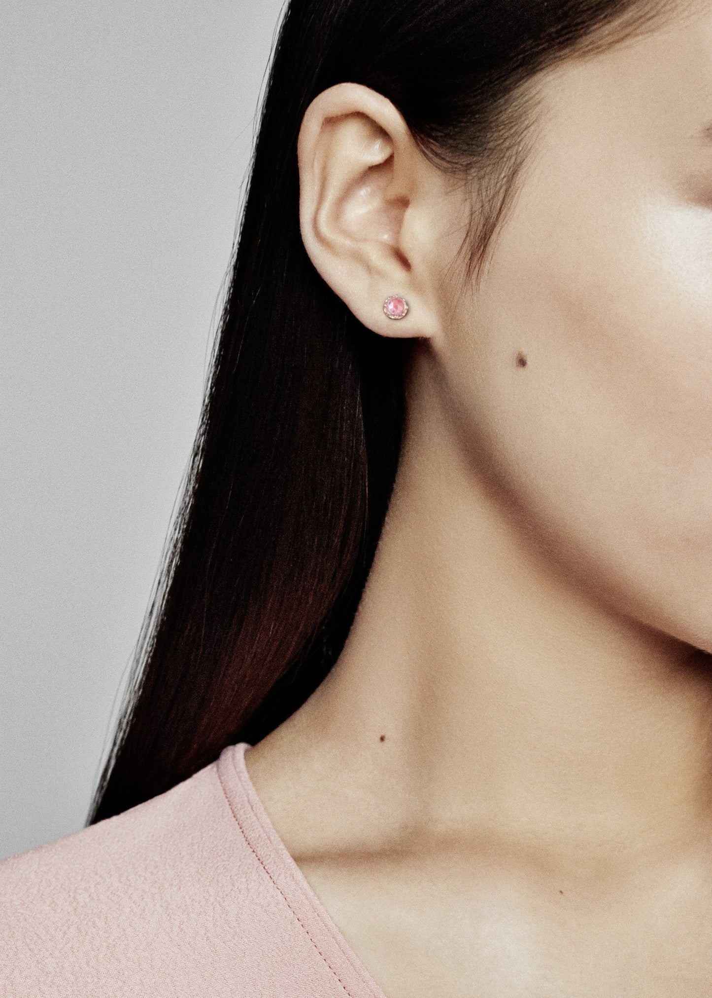 Pink Sparkling Crown Stud Earrings Popular Style Premium Collection