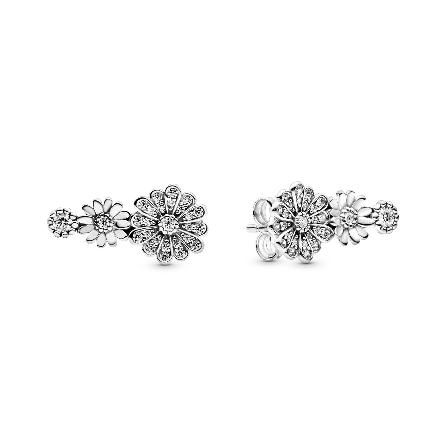 Sparkling Daisy Flower Trio Stud Earrings Popular Style Premium Collection