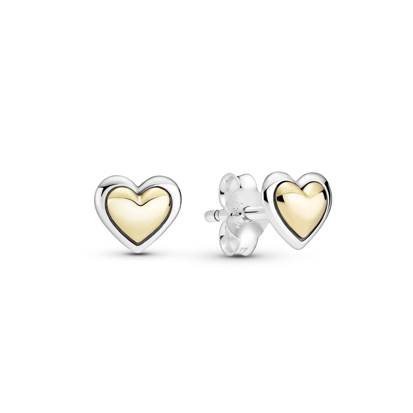 Heart Sterling Silver and 14k Gold Necklace & Earring Jewellery Set Premium Fashion Jewelry Gift Collection