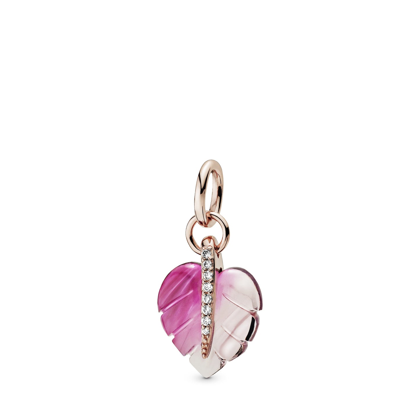 Pink Murano Glass Leaf Pendant Premium Fashion Jewelry Gift Collection